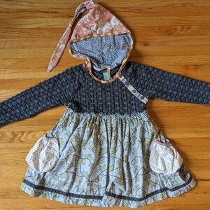 Blue, Pink and Navy Matilda Jane 4/5 dress with hood